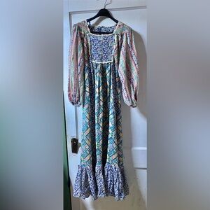 Vintage 70’s Praire Long Sleeve Maxi Dress
